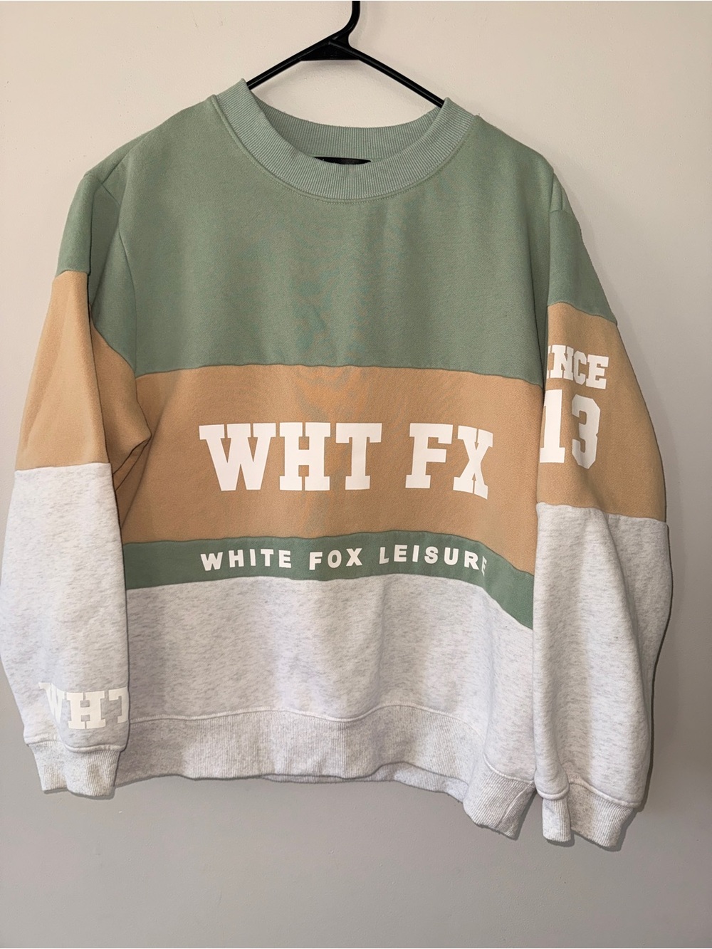 White Fox Boutique "Latest and Greatest" Varsity Crewneck Sweatshirt